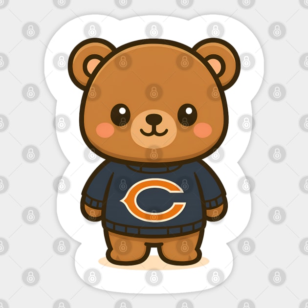 Chicago Bears Kawaii Sticker by Demian Stipatio